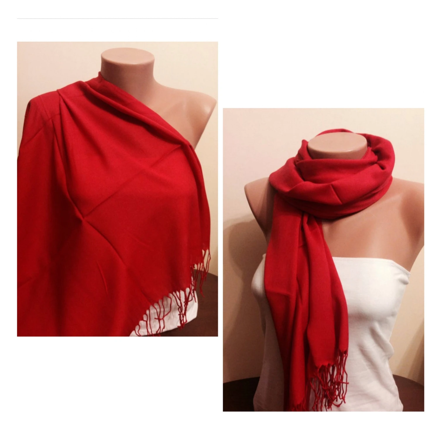 Classy Red Pashmina, Fringed Scarf ,Stylish Scarf, Classy Scarf, Red Dress, Red Accessory, Winter Soft Scarf, Christmas Gifts, Birthday 4 Classy Red Pashmina, Fringed Scarf ,Stylish Scarf, Classy Scarf, Red Dress, Red Accessory, Winter Soft Scarf, Christmas Gifts, Birthday - Image 2