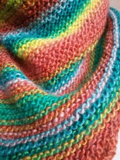 Hand Knit Shawl Green Brown Triangular Shawl Knitted Woman Children Scarf Christmas Gift Teen Neck Warm Shawl Stylish Accessory Hand Knit -Jewellery Soldes Boutique il fullxfull.2709733255 limw