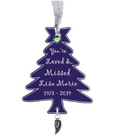Christmas Tree Angel Wing Urn - Free Personalized Engraving - Free Birthstone & Fill Kit - Fast Shipping - Lifetime Guarantee