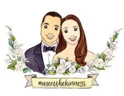 Family Portrait, Custom Watercolor Illustration, Hipster Christmas Gift -Jewellery Soldes Boutique il fullxfull.2738273845 39z2