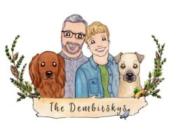 Family Portrait, Custom Watercolor Illustration, Hipster Christmas Gift -Jewellery Soldes Boutique il fullxfull.2738274061 npx4