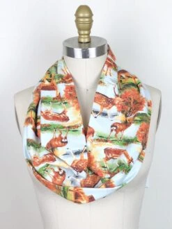 Deer Infinity Scarf, Animal, Fawn, Forest Animals, Flannel, Stag, Christmas, Gift For Her
