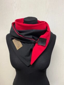 Scarf Red Black With Button Triangular Scarf Women From Delimade Gift Christmas