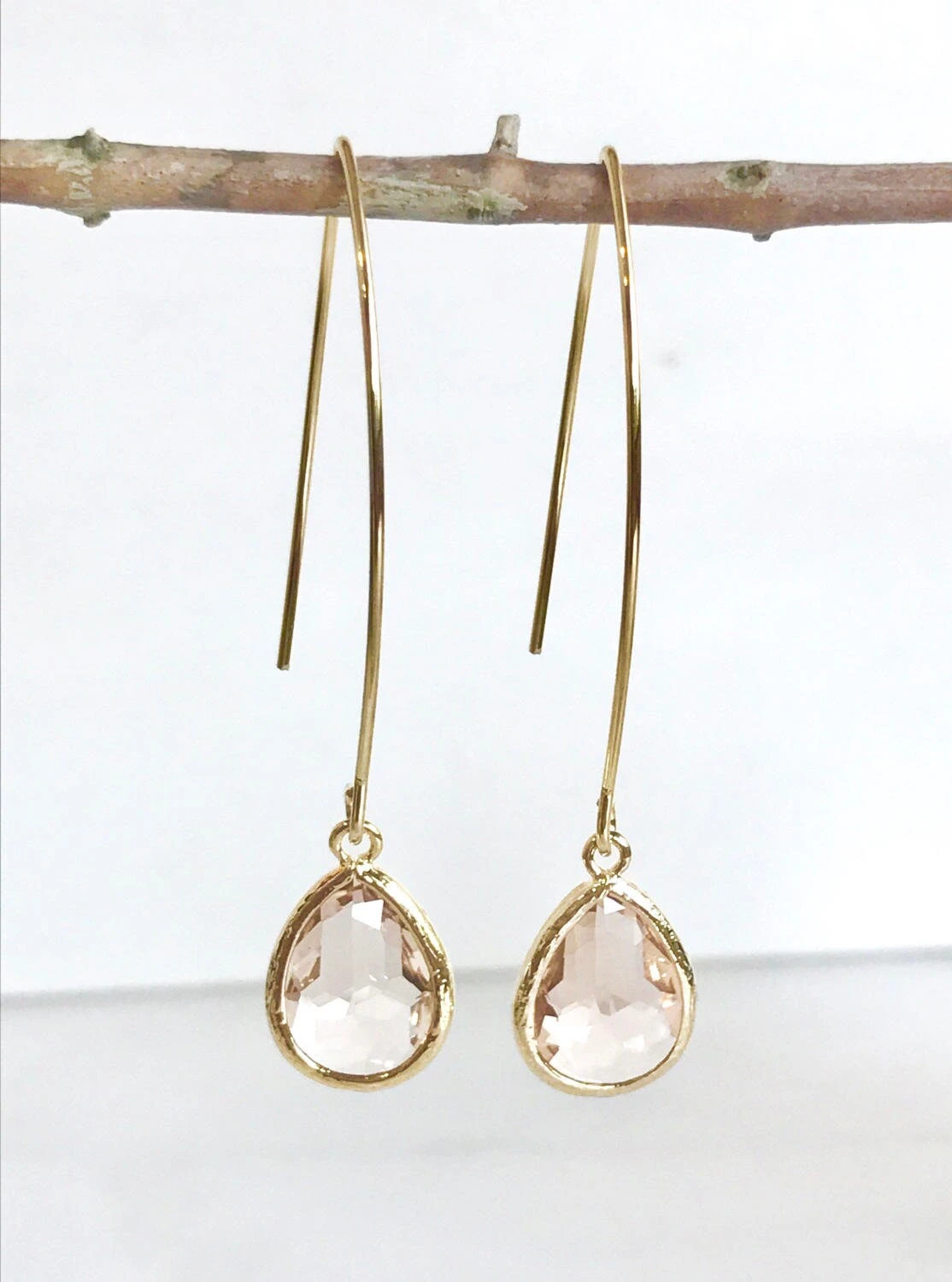 Gold Champagne Drop Earrings. Bridesmaid Gift. Drop Earrings. Wedding Jewelry. Simple Earrings Christmas Gift. Dangle Earrings. Jewelry Gift 8 Gold Champagne Drop Earrings. Bridesmaid Gift. Drop Earrings. Wedding Jewelry. Simple Earrings Christmas Gift. Dangle Earrings. Jewelry Gift - Image 6