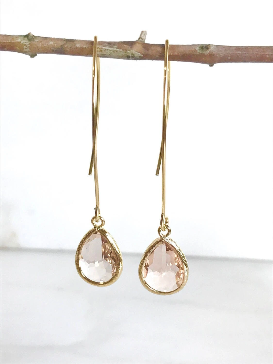 Gold Champagne Drop Earrings. Bridesmaid Gift. Drop Earrings. Wedding Jewelry. Simple Earrings Christmas Gift. Dangle Earrings. Jewelry Gift 9 Gold Champagne Drop Earrings. Bridesmaid Gift. Drop Earrings. Wedding Jewelry. Simple Earrings Christmas Gift. Dangle Earrings. Jewelry Gift - Image 7