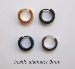 2 Earrings Steel Hoops Man Woman Minimalist, Spain, Christmas, Gift Boyfriend, For Her, For Him, Blue, Black, Silver, Gold -Jewellery Soldes Boutique il fullxfull.2862058616 sjgy