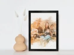 Custom Family Portrait From Photo, Personalized Gift For Her, Anniversary Gift For Couple, Engagement Gift, Wedding Gift, Christmas Gift -Jewellery Soldes Boutique il fullxfull.3003701571 8tj8