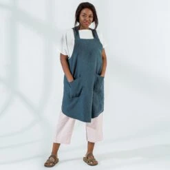 Durable Linen Pottery Apron | Natural Potter's Apron With Pockets | Christmas Gift For Mother Girlfriend -Jewellery Soldes Boutique il fullxfull.3032360289 rt2g