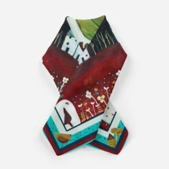 Satin Print Scarf UK, Square Neck Scarf Artsy, Art Scarves For Women, Boho Lightweight Bandana, Girlfriend Gift, Christmas Gift, Bag Scarf -Jewellery Soldes Boutique il fullxfull.3080137257 j0j8