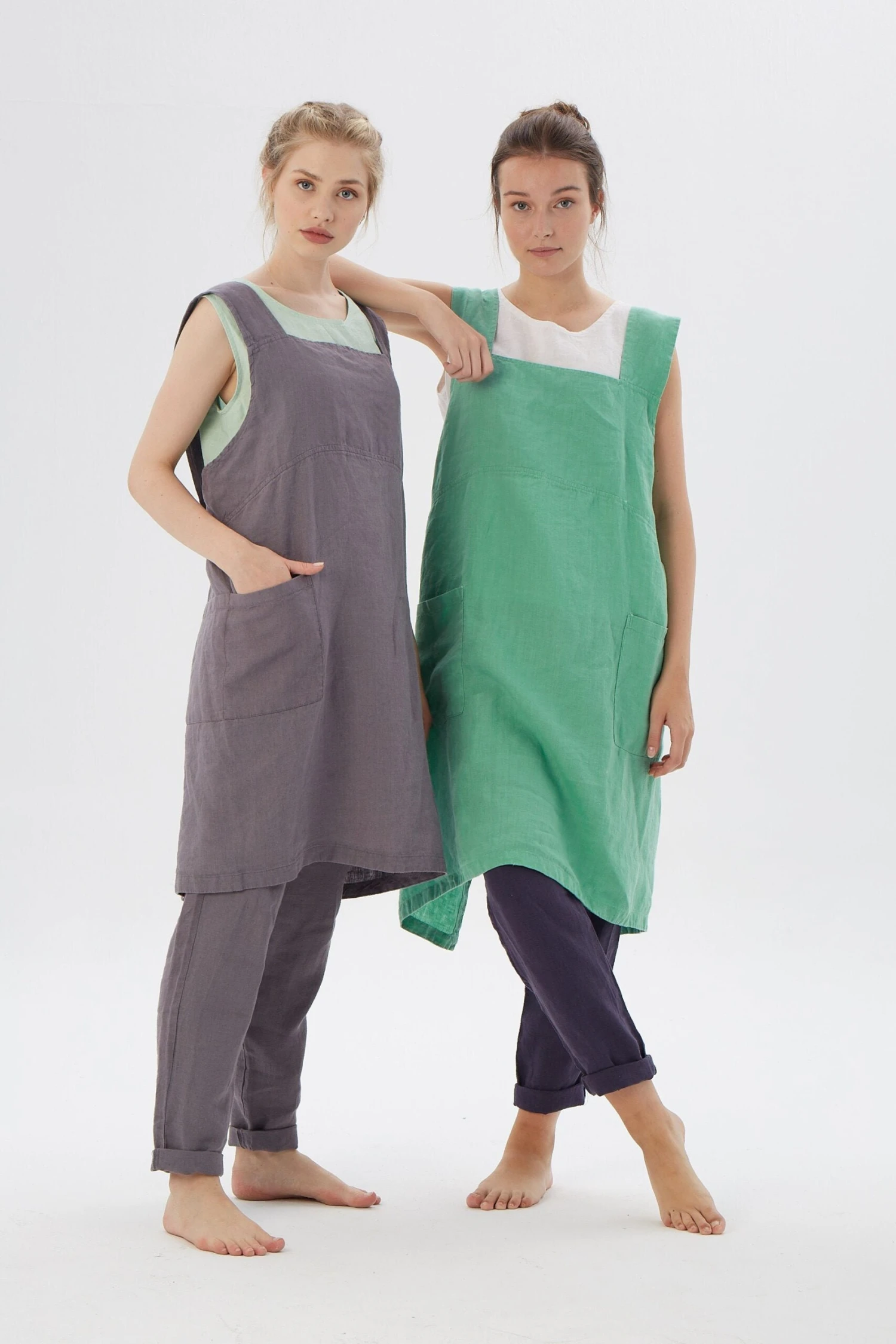 Cute Apron / KITCHEN APRON With Pockets / Japanese Style Linen Apron - Vegas / Christmas Gift 4 Cute Apron / KITCHEN APRON With Pockets / Japanese Style Linen Apron - Vegas / Christmas Gift - Image 2