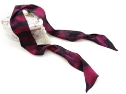 Small Christmas Gift For Her, HAND-PAINTED Silk Skinny Scarf For Hair, Neck In Burgundy. Thin Neckerchief Choker Scarf. Head Tie, Headband -Jewellery Soldes Boutique il fullxfull.3153109279 9ic8