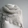 Knitted Triangle Wrap Shawl, Beige Hand Knit Shawl, Shawl For Woman, Knit Triangle Wrap Scarf, Knitted Capes, Christmas Gift For Her -Jewellery Soldes Boutique il fullxfull.315605409