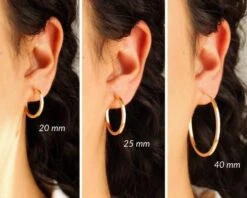 18k Gold Hoop Earrings, Sterling Silver Earrings, Lightweight Hoops, Simple Earrings, Minimalist Gold Hoops, Christmas Gift For Women