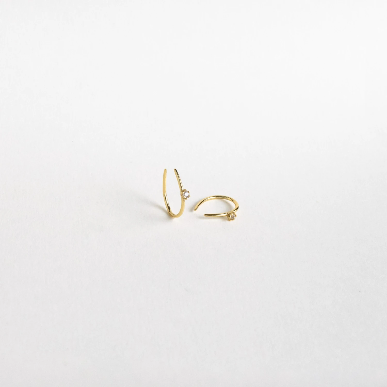 Tiny Diamond Hoops • Dainty Earrings • Gold Hoop Earrings • Threader Earrings • Bridesmaid Gift • Perfect Christmas Gift For Her • ER155 7 Tiny Diamond Hoops • Dainty Earrings • Gold Hoop Earrings • Threader Earrings • Bridesmaid Gift • Perfect Christmas Gift For Her • ER155 - Image 5