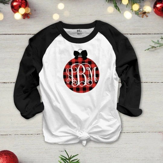 Monogram Shirt And/or Pajama Pants For Christmas - Buffalo Plaid Monogram Pajama Pants Ornament Monogram Christmas Family Pajamas 6 Monogram Shirt And/or Pajama Pants For Christmas - Buffalo Plaid Monogram Pajama Pants Ornament Monogram Christmas Family Pajamas - Image 4