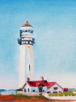 Lighthouse Landscape. Christmas Gift. New Year Gift. Pigeon Point Lighthouse (California, USA). Original Oil Painting On Canvas Spectacular -Jewellery Soldes Boutique il fullxfull.3279520040 jhny