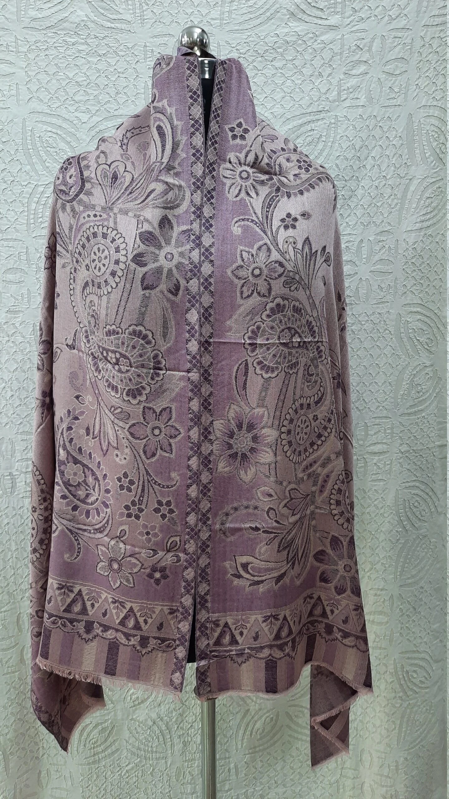 Designer Silk Pashmina Shawl,Jamawar Modal Silk Scarf,Double Shade Paisley Silk Shawl, Long Silk Scarf, Women Silk Scarf,Christmas Mas Gift 8 Designer Silk Pashmina Shawl,Jamawar Modal Silk Scarf,Double Shade Paisley Silk Shawl, Long Silk Scarf, Women Silk Scarf,Christmas Mas Gift - Image 6