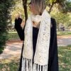 Crochet Scarf | Granny Square Scarf | Crochet Wrap | Crochet Accessory | Winter Scarf | Ecru Scarf | Gift For Her | Christmas Gift