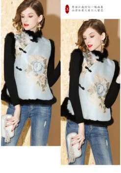 Traditional Chinese New Year Tang Song Waistcoat, Christmas Winter Tang Padded Coat, Elegant Jacquard Flowers, Hairy Festival Celebration -Jewellery Soldes Boutique il fullxfull.3398133890 8e58