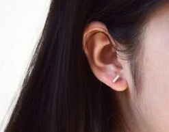 Simple Silver Bar Studs - Geometric Handmade Simple Studs - Silver Studs - Great Gift/ Valentine's/ Christmas/ New Year/ Birthday/ BFF