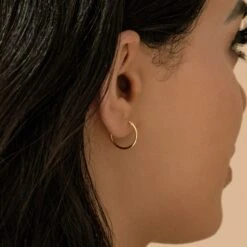 Small Thin Hoops In Gold By Caitlyn Minimalist • Endless Hoop Earrings • Dainty Gold Hoops • Minimalist Earrings • Christmas Gifts • ER173