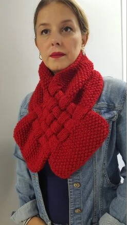 READY TO SHIP, Red Scarf, Basket Model Scarf, With Love, Straw Model Scarf, Neck Warmer, Gift For Mom, Knitted Scarf, Christmas Gift -Jewellery Soldes Boutique il fullxfull.3438340689 k95y