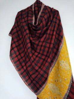 Premium Multicolor Tartan Maroon Sozni Embroidered Wedding Cashmere Large Wrap, Wedding Scarf, Christmas Gift, Valentine Shawl, Winter Wrap -Jewellery Soldes Boutique il fullxfull.3445488126 co8f