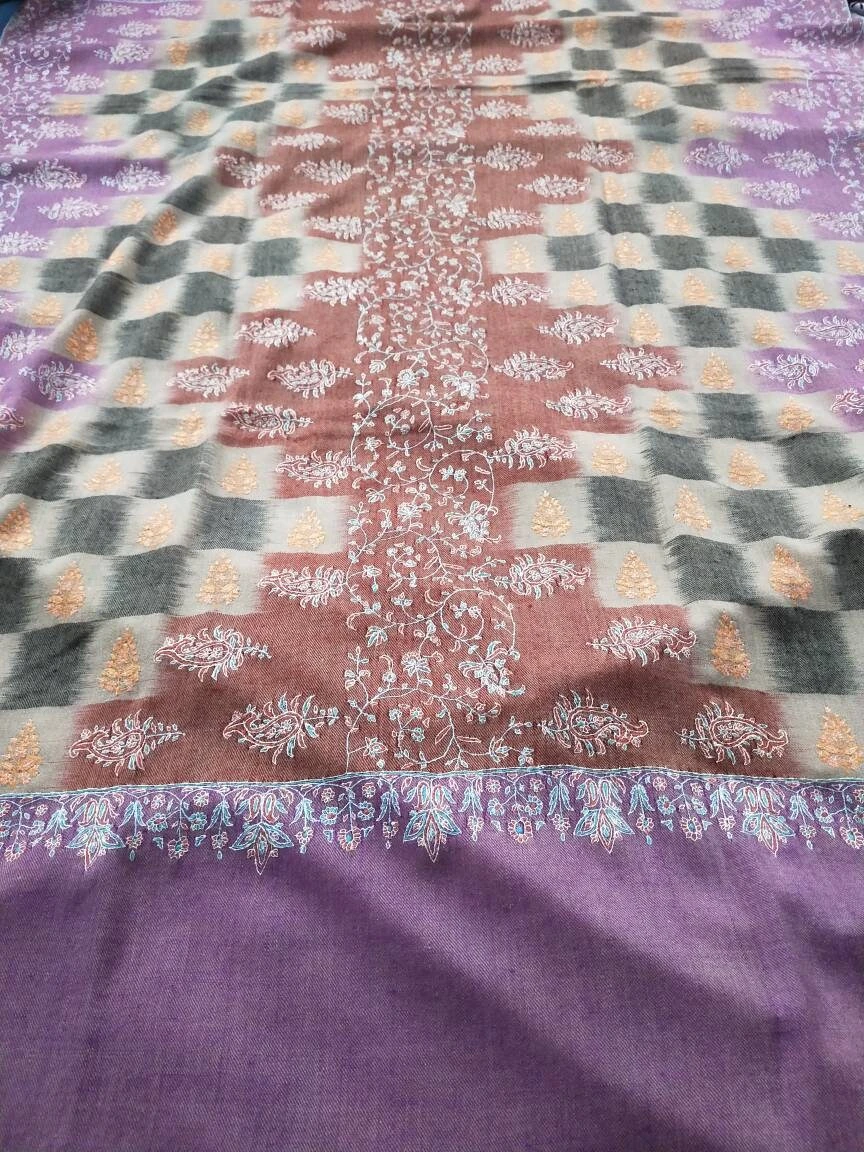 Royal Multicolor Premium Cashmere Sozni Embroidered Shawl, Wedding Wrap, Anniversary Gift. 105 X 205 Cm Large Wrap, Christmas Gift, Diwali 3 Royal Multicolor Premium Cashmere Sozni Embroidered Shawl, Wedding Wrap, Anniversary Gift. 105 X 205 Cm Large Wrap, Christmas Gift, Diwali