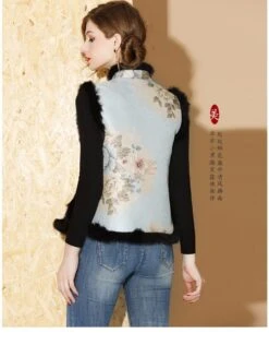 Traditional Chinese New Year Tang Song Waistcoat, Christmas Winter Tang Padded Coat, Elegant Jacquard Flowers, Hairy Festival Celebration -Jewellery Soldes Boutique il fullxfull.3445805149 ck5m