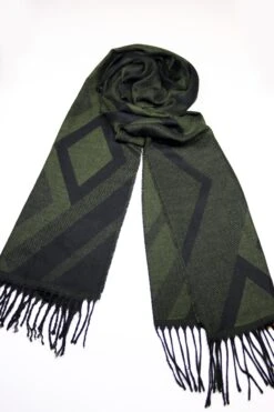 Dark Green Geometric Pattern Wool Men Scarf, Hatsquare Suit Scarf, Scarves For Men, Winter Scarf, Wool Fabric Scarf, Christmas Gift -Jewellery Soldes Boutique il fullxfull.3465449980 2ou0