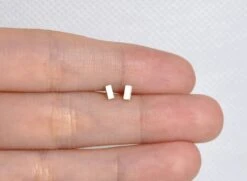 Tiny Small Simple Bar Studs - Minimalist Silver Studs - Handmade Simple Studs - Great Gift/ Valentine's/ Christmas/ New Year/ Birthday/ BFF