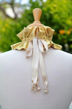 Gold Satin Statement Collar - Ballet Or Dance Collars - Victorian Fashion Choker, Ruff, Or Neck Frill - Victorian Christmas -Jewellery Soldes Boutique il fullxfull.3487060465 qctw