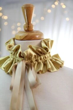 Gold Satin Statement Collar - Ballet Or Dance Collars - Victorian Fashion Choker, Ruff, Or Neck Frill - Victorian Christmas -Jewellery Soldes Boutique il fullxfull.3487061525 1zz0