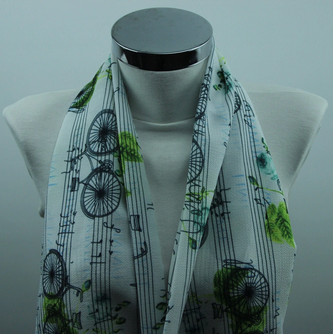 Retro Bicycle Infinity Scarf, Digital Printed Scarf, Christmas Gift, Perfect For Gift, Bicycle Design Scarf, Loop Scarf, Circle Scarf, Gifts 5 Retro Bicycle Infinity Scarf, Digital Printed Scarf, Christmas Gift, Perfect For Gift, Bicycle Design Scarf, Loop Scarf, Circle Scarf, Gifts - Image 3