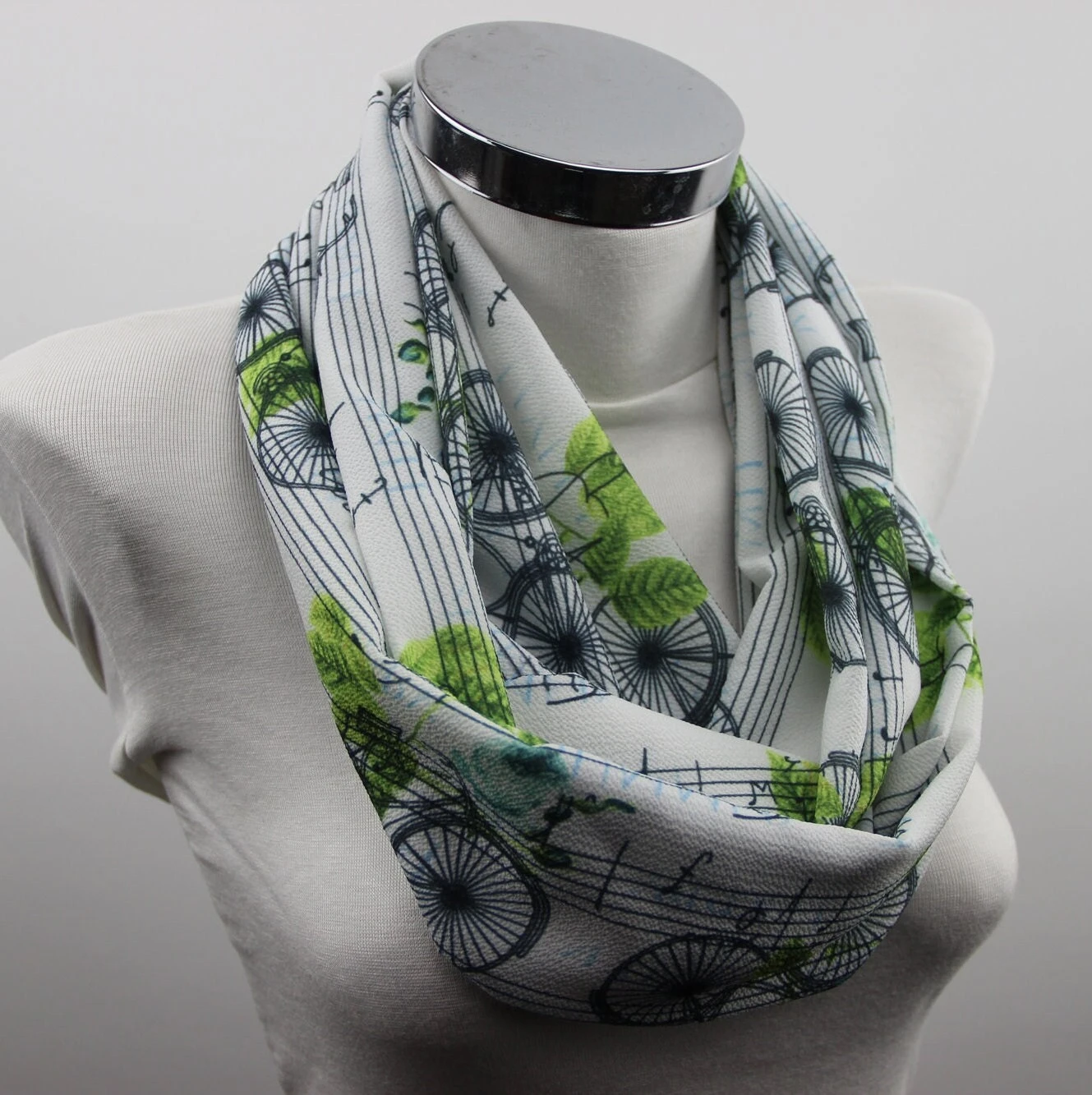 Retro Bicycle Infinity Scarf, Digital Printed Scarf, Christmas Gift, Perfect For Gift, Bicycle Design Scarf, Loop Scarf, Circle Scarf, Gifts 10 Retro Bicycle Infinity Scarf, Digital Printed Scarf, Christmas Gift, Perfect For Gift, Bicycle Design Scarf, Loop Scarf, Circle Scarf, Gifts - Image 8