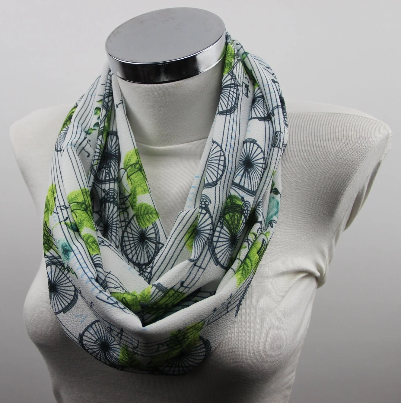 Retro Bicycle Infinity Scarf, Digital Printed Scarf, Christmas Gift, Perfect For Gift, Bicycle Design Scarf, Loop Scarf, Circle Scarf, Gifts 11 Retro Bicycle Infinity Scarf, Digital Printed Scarf, Christmas Gift, Perfect For Gift, Bicycle Design Scarf, Loop Scarf, Circle Scarf, Gifts - Image 9