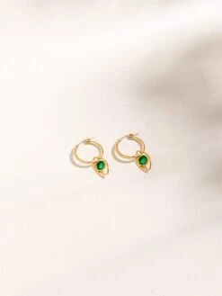 Evil Eye Earrings, Gold Drop Hoop Earrings, Charms Hoops, Drop Hoops, Eye Hoop Earrings, Unique Hoop Earrings, Christmas Gift For Wife