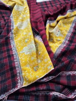 Premium Multicolor Tartan Maroon Sozni Embroidered Wedding Cashmere Large Wrap, Wedding Scarf, Christmas Gift, Valentine Shawl, Winter Wrap -Jewellery Soldes Boutique il fullxfull.3493151507 a1ez