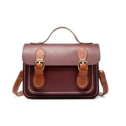 Vegan Leather Cambridge Bag Kit,Easy-To-Make Handmade Purse,3 Hours Process Hand-sewn Kawaii Handbag Christmas Gift For Women Girls