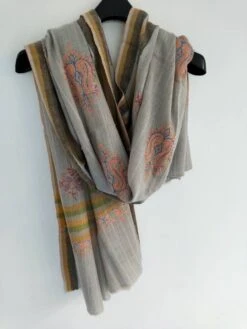 Sozni Embroidered Striped Checkered Multicolor Handmade Cashmere Shawl, Wedding Shawl, Anniversary Wrap, Christmas Gift, Girl Friend's Gift. -Jewellery Soldes Boutique il fullxfull.3514166774 skpz