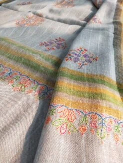 Sozni Embroidered Striped Checkered Multicolor Handmade Cashmere Shawl, Wedding Shawl, Anniversary Wrap, Christmas Gift, Girl Friend's Gift. -Jewellery Soldes Boutique il fullxfull.3514167016 i4ic