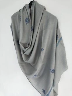 Super Soft And Light Weight Grey Sozni Embroidered Kashmiri Shawl, Wedding Stole,Travel Wrap, Christmas Gift, New Year Gift 205x 105 Cm -Jewellery Soldes Boutique il fullxfull.3514655430 g2o9