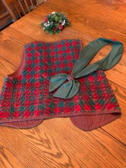 Vintage Christmas Hand Made Chenille Vest With Matching Hand Made Santa Scarf Tie In Excellent Condition! -Jewellery Soldes Boutique il fullxfull.3522051146 fxvc