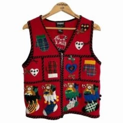 Vest Christmas Womens SMALL 3D Teddy Bears Presents -Jewellery Soldes Boutique il fullxfull.3523483944 s41s