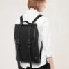 Black Middle Size Leather Backpack Rucksack / In Stock / Black Leather Backpack / Leather Laptop Bag / Leather Rucksack / Christmas Gift /