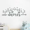 Custom Boys Name Wall Decal Woodland Vinyl Sticker Mountains And Pine Tree Nursery Room Decor Bears Art Kids Christmas Gift Decals ER351