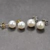 14K Gold Pearl Stud Earrings, Freshwater Pearl Earrings, Round Pearl Earrings, Christmas Gift White Pearl Earrings, Real Pearl Earrings,