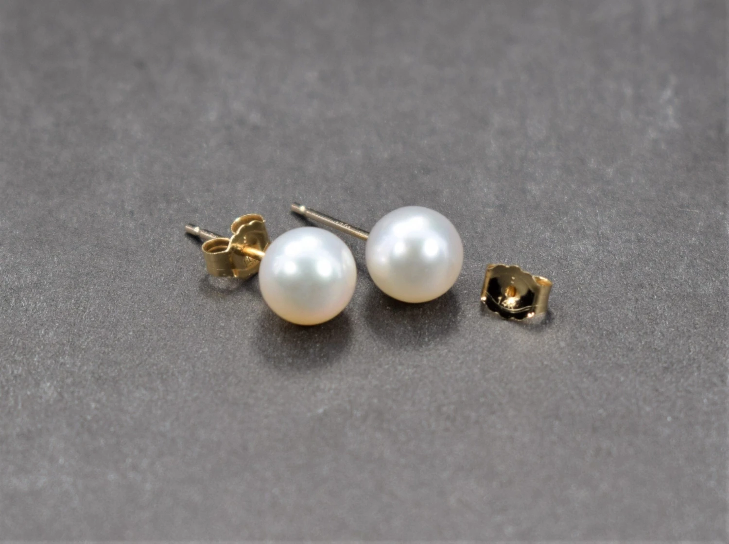 14K Gold Pearl Stud Earrings, Freshwater Pearl Earrings, Round Pearl Earrings, Christmas Gift White Pearl Earrings, Real Pearl Earrings, 10 14K Gold Pearl Stud Earrings, Freshwater Pearl Earrings, Round Pearl Earrings, Christmas Gift White Pearl Earrings, Real Pearl Earrings, - Image 8