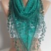 Emerald Lace Scarf Unique Gifts For Women Triangle Wrap Shawl For Her Girlfriend Gift Christmas Gift Autumn Shawl Bohemian Scarf Fashion -Jewellery Soldes Boutique il fullxfull.3550386353 nrg2
