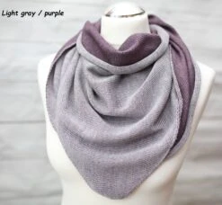 Merino Wool Dual Tone Handmade Triangle Scarf Neck Warmer Head Shawl Baktus Soft And Warm Perfect Christmas Gift